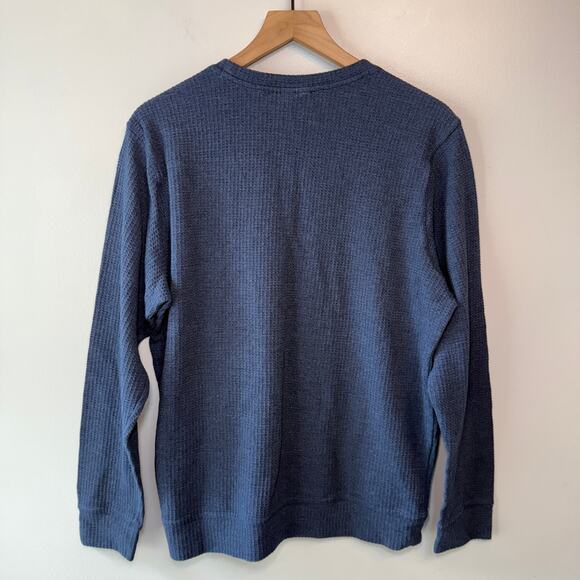 Columbia Men's Waffle Weave Long Sleeve Shirt Navy Blue Size Medium - Picture 5 of 5